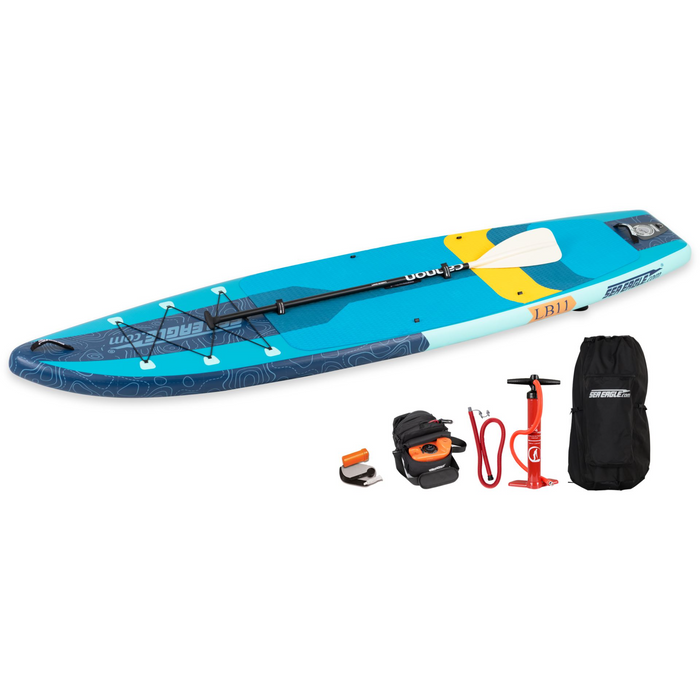 Sea Eagle LongBoard 11 Inflatable Paddleboard Electric Pump Pkg 5" DS  LB11K_EP