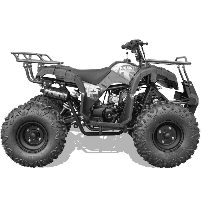 MotoTec Bull 125cc 4-Stroke Kids Gas ATV (Restricted Speed: 14 MPH - Factory Set) Black  MT-ATV-Bull-125cc_Black