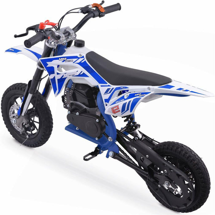 MotoTec Villain 52cc 2-Stroke Kids Gas Dirt Bike (Top Speed: 20 mph) Blue  MT-DB-52cc-Villain_Blue