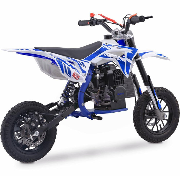 MotoTec Villain 52cc 2-Stroke Kids Gas Dirt Bike (Top Speed: 20 mph) Blue  MT-DB-52cc-Villain_Blue