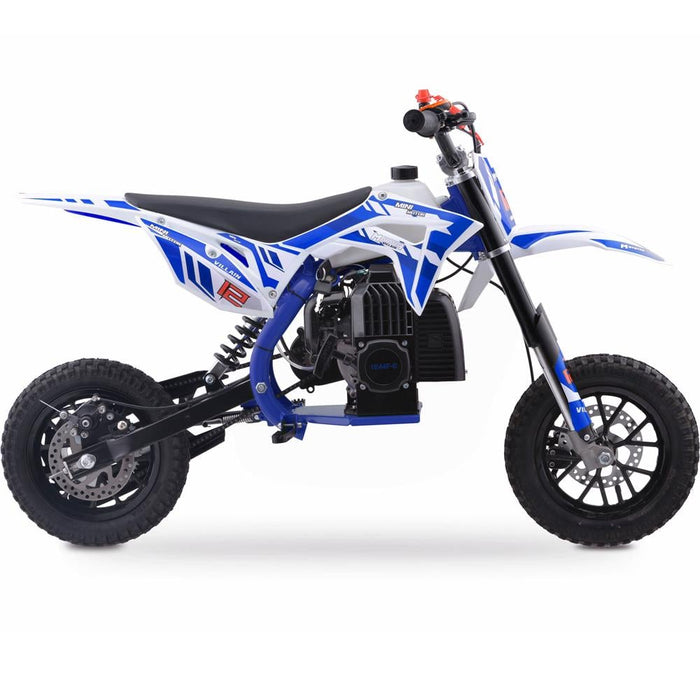 MotoTec Villain 52cc 2-Stroke Kids Gas Dirt Bike Blue  MT-DB-52cc-Villain_Blue