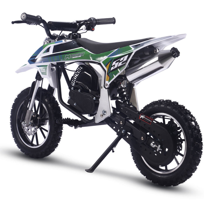 MotoTec Warrior 52cc 2-Stroke Kids Gas Dirt Bike Green MT-DB-52cc-Warrior_Green