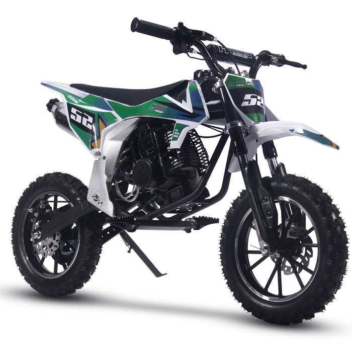 MotoTec Warrior 52cc 2-Stroke Kids Gas Dirt Bike (Top Speed: 25 mph) Green MT-DB-52cc-Warrior_Green