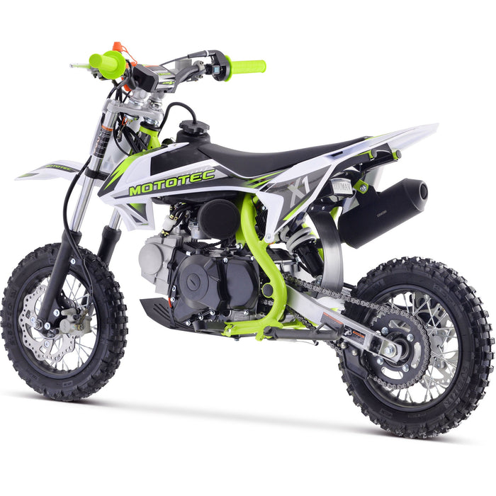 MotoTec X1 110cc 4-Stroke Gas Dirt Bike (Top Speed: 37 mph - with adjustable speed limiter) Green  MT-DB-X1-70cc_Green
