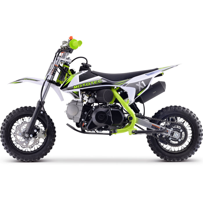 MotoTec X1 110cc 4-Stroke Gas Dirt Bike Green  MT-DB-X1-70cc_Green