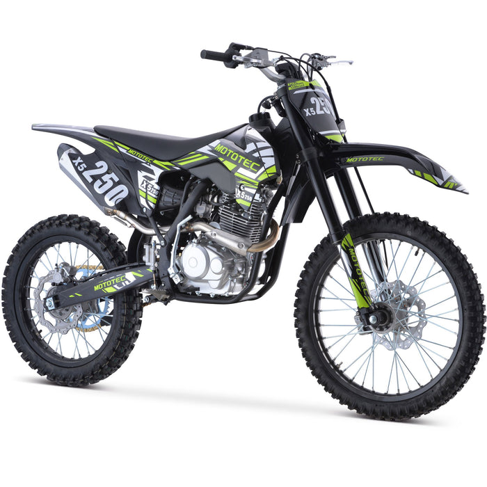 MotoTec X5 250cc 4-Stroke Gas Dirt Bike (Top Speed: 62 mph - with adjustable speed limiter) Black  MT-DB-X5-250cc_Black