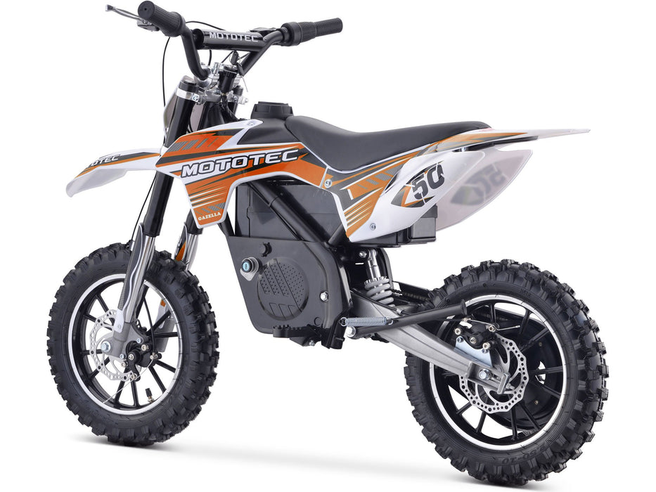 MotoTec 24v 500w Gazella Electric Dirt Bike (Speeds: 5, 10, 16 MPH - 3 speeds, selectable with key lock) MT-Dirt-500_Orange