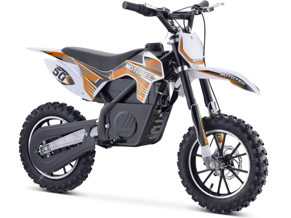 MotoTec 24v 500w Gazella Electric Dirt Bike (Speeds: 5, 10, 16 MPH - 3 speeds, selectable with key lock) MT-Dirt-500_Orange