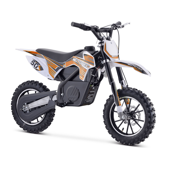 MotoTec 24v 500w Gazella Electric Dirt Bike (Speeds: 5, 10, 16 MPH - 3 speeds, selectable with key lock) MT-Dirt-500_Orange