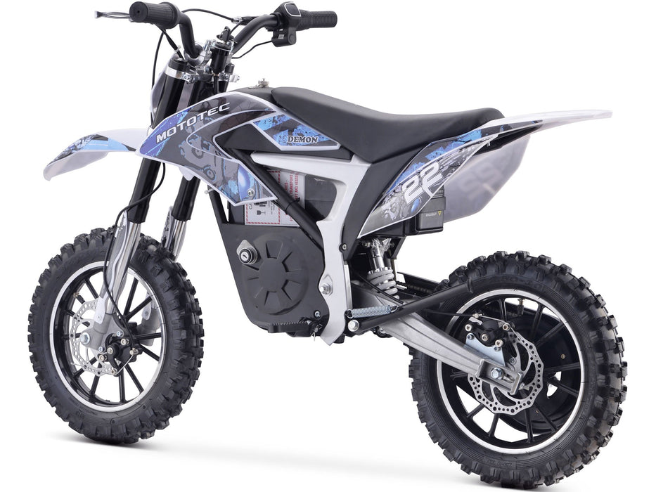 MotoTec 36v 500w Demon Electric Dirt Bike Lithium (Speeds: 5, 10,& 16 MPH 3 speeds, selectable with key lock) MT-Dirt-Lithium