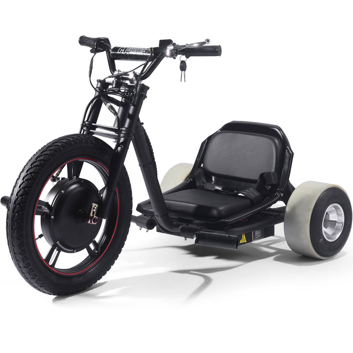 MotoTec Drifter 48v 800w Electric Trike Lithium (Rated Speed: 22 MPH - weight dependent) MT-Drifter-800-Lithium_Black