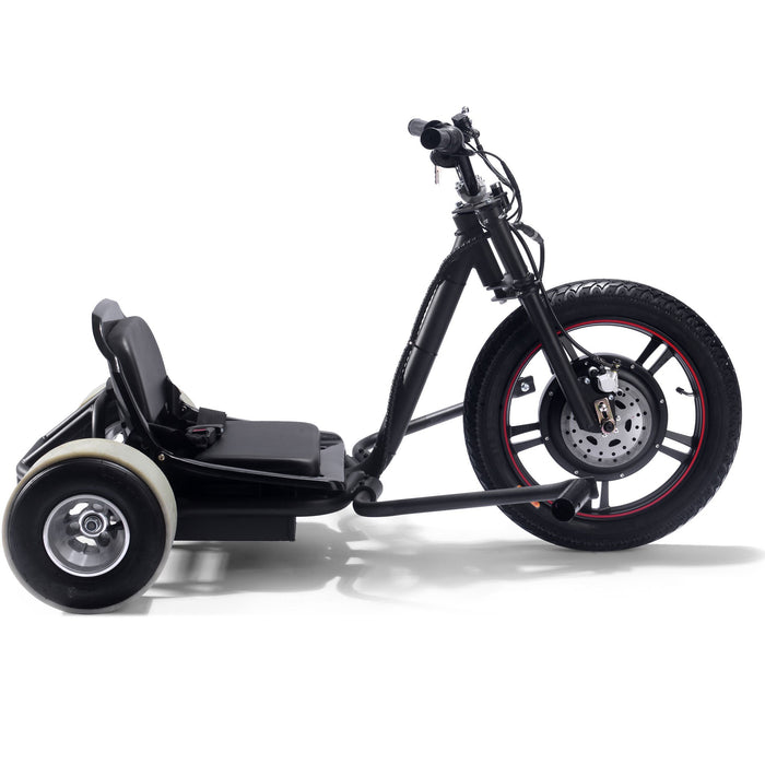 MotoTec Drifter 48v 800w Electric Trike Lithium (Rated Speed: 22 MPH - weight dependent) MT-Drifter-800-Lithium_Black