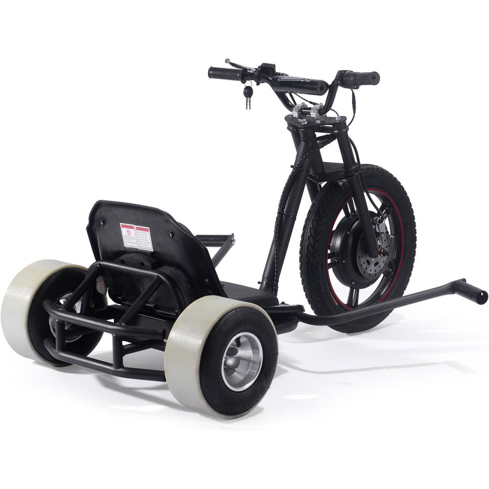 MotoTec Drifter 48v 800w Electric Trike Lithium (Rated Speed: 22 MPH - weight dependent) MT-Drifter-800-Lithium_Black