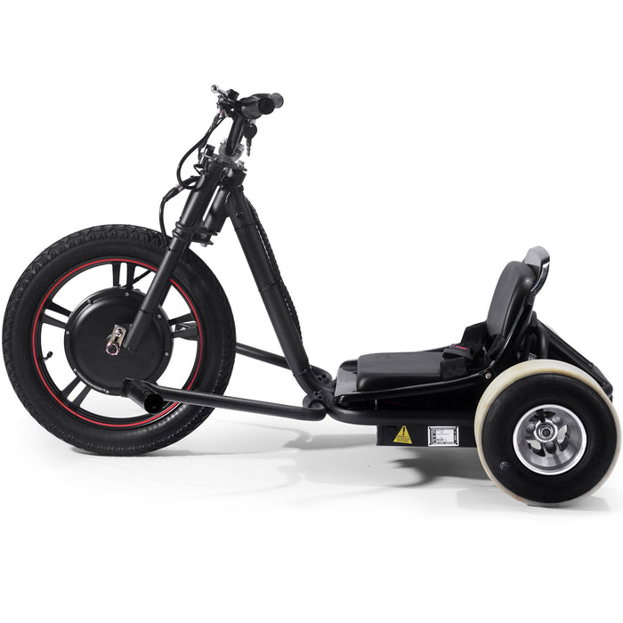 MotoTec Drifter 48v 800w Electric Trike Lithium (Rated Speed: 22 MPH - weight dependent) MT-Drifter-800-Lithium_Black