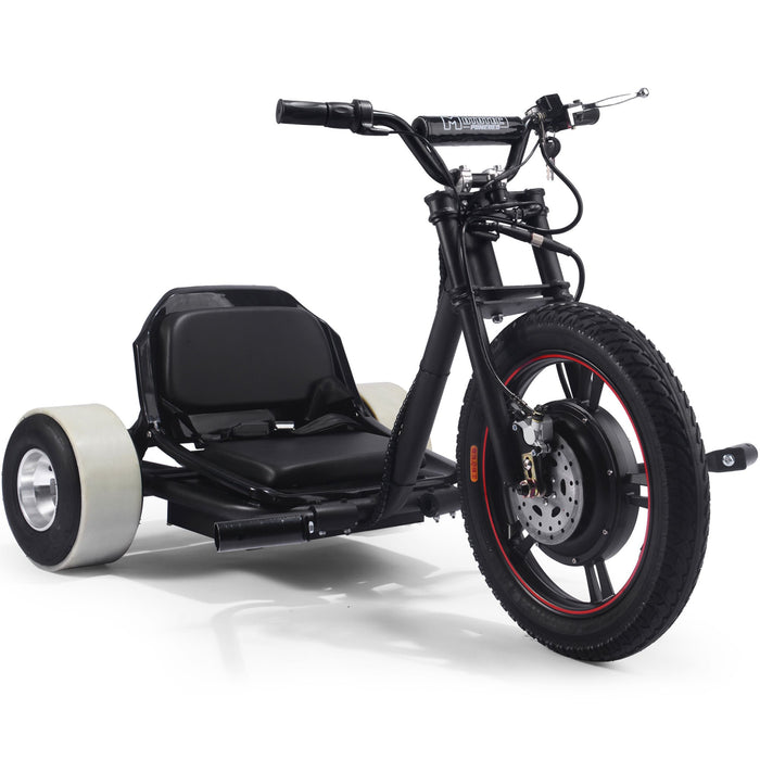 MotoTec Drifter 48v 800w Electric Trike Lithium (Rated Speed: 22 MPH - weight dependent) MT-Drifter-800-Lithium_Black