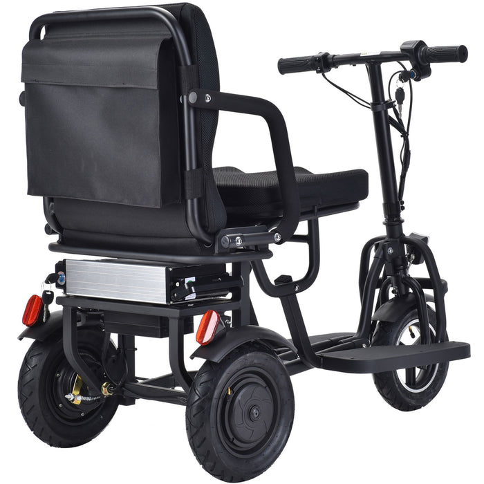 MotoTec Folding Mobility Electric Trike 48v 700w Dual Motor Lithium Black MT-FOLD-TRK-700