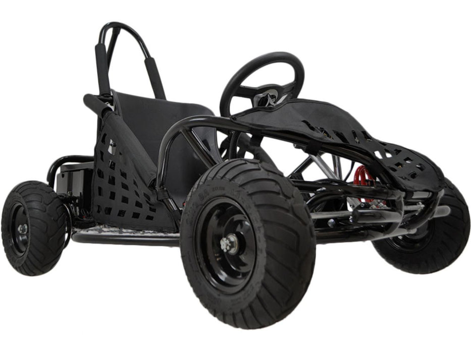 MotoTec Off Road Electric Go Kart 48v 1000w (Adjustable Speeds: 10mph, 15mph, 20mph) Black  MT-GK-01_Black