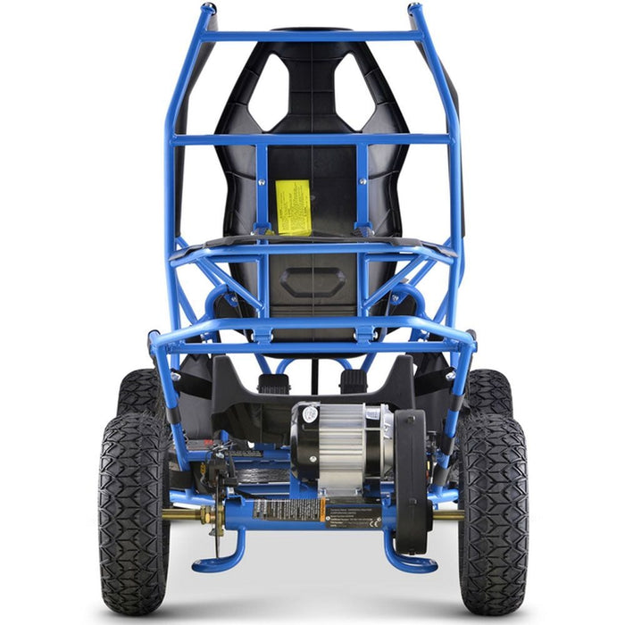 MotoTec Maverick Electric Go Kart 36v 1000w (Adjustable Speeds: 10mph, 15mph - 20mph when optional plug is disconnected) Blue MT-GK-Maverick-1000w_Blue