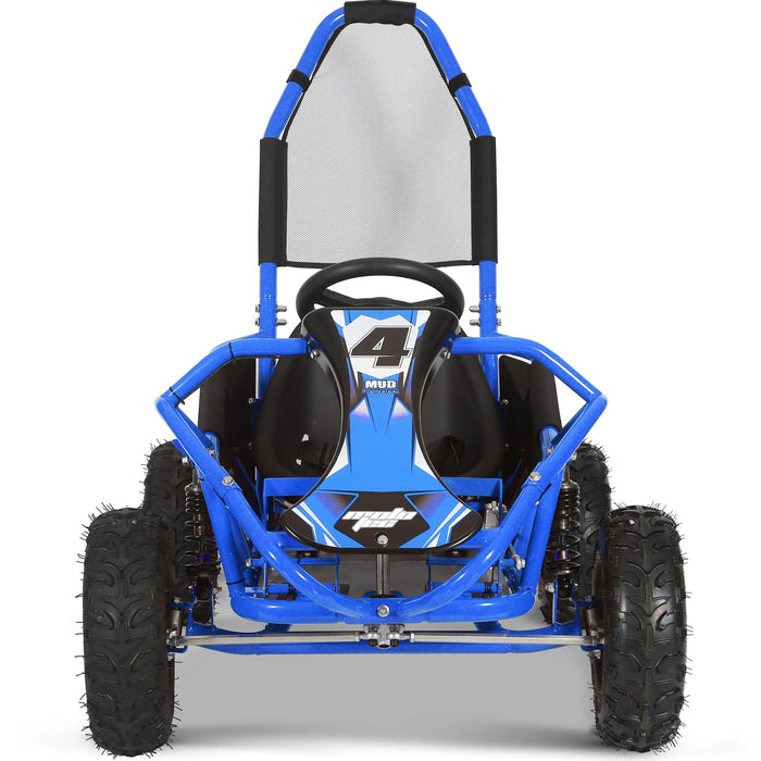 MotoTec Mud Monster Kids Gas Powered 98cc Go Kart Full Suspension (Top Speed: 25mph - weight dependent) Blue MT-GK-Mud-98cc_Blue