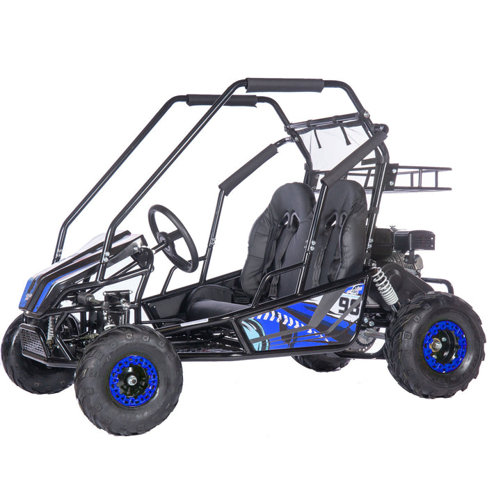 MotoTec Mud Monster XL 212cc 2 Seat Gas Go Kart Full Suspension (Top Speed: 25mph) Blue MT-GK-Mud-XL-212cc_Blue