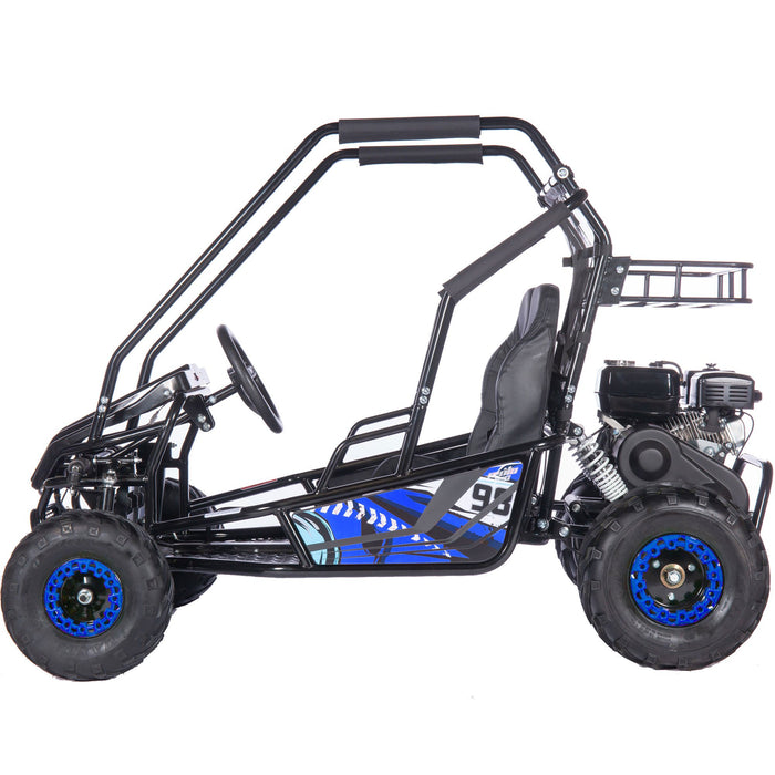 MotoTec Mud Monster XL 212cc 2 Seat Gas Go Kart Full Suspension (Top Speed: 25mph) Blue MT-GK-Mud-XL-212cc_Blue