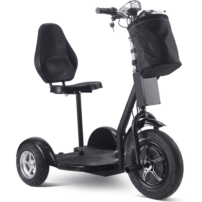 MotoTec Electric Trike 48v 1000w Lithium (Speed: 9, 16, 24 MPH - 3 selectable speeds) MT-TRK-1000-Lithium_Black