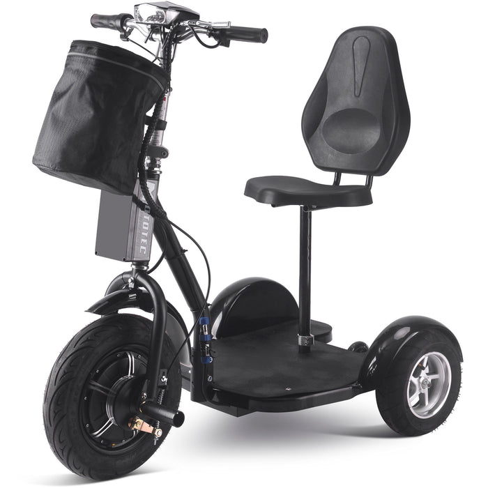 MotoTec Electric Trike 48v 1000w Lithium (Speed: 9, 16, 24 MPH - 3 selectable speeds) MT-TRK-1000-Lithium_Black