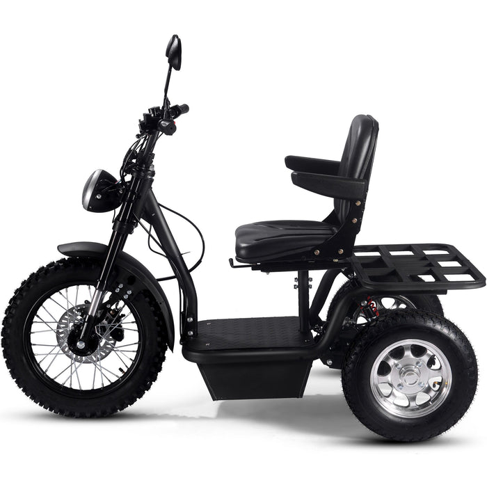 MotoTec Electric Trike 60v 1800w (Speed: 7, 14, 22 MPH - 3 selectable speeds) Black MT-TRK-1800_Black