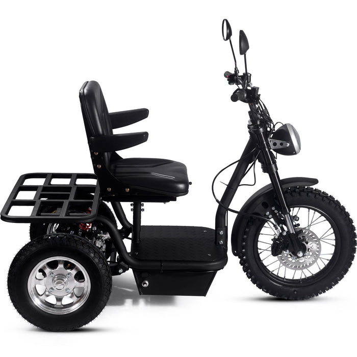 MotoTec Electric Trike 60v 1800w (Speed: 7, 14, 22 MPH - 3 selectable speeds) Black MT-TRK-1800_Black