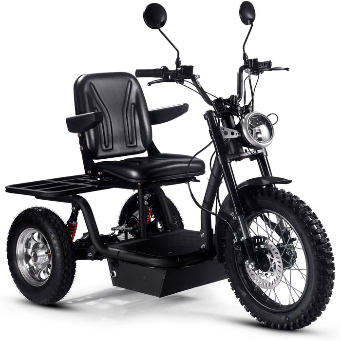 MotoTec Electric Trike 60v 1800w (Speed: 7, 14, 22 MPH - 3 selectable speeds) Black MT-TRK-1800_Black