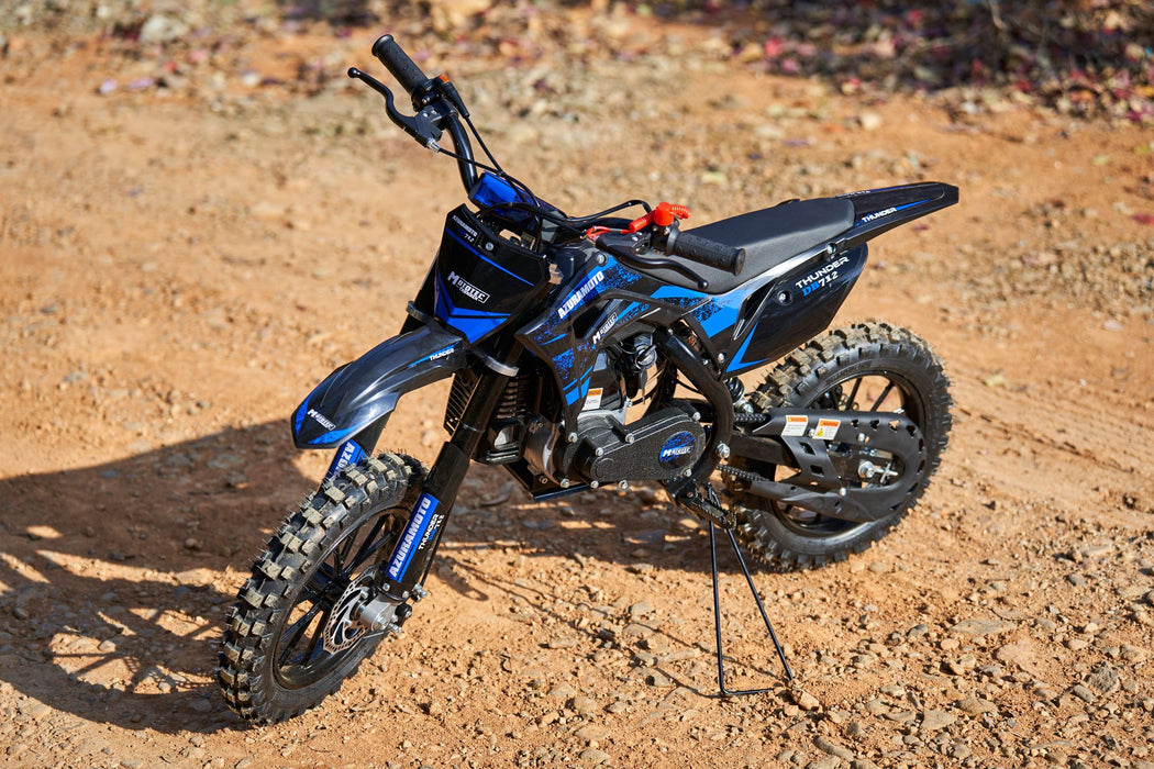 MotoTec Thunder 50cc 2-Stroke Kids Gas Dirt Bike Blue  MT-Thunder-50cc_Blue