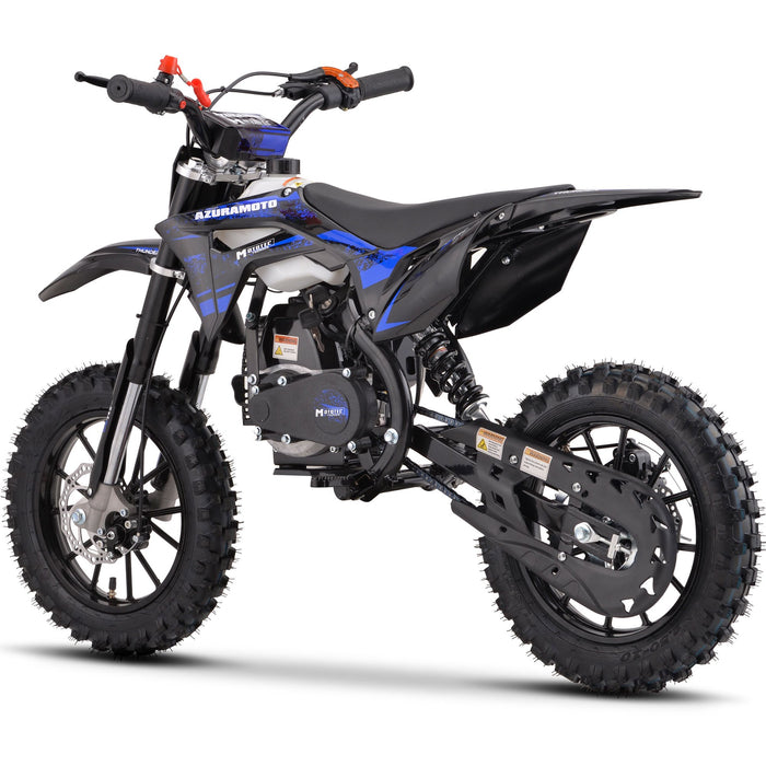 MotoTec Thunder 50cc 2-Stroke Kids Gas Dirt Bike (Top Speed: 25 mph - adjustable speed limiter) Blue  MT-Thunder-50cc_Blue