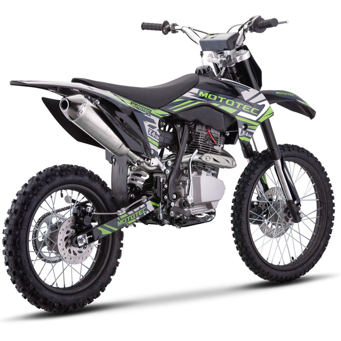 MotoTec X4 150cc 4-Stroke Gas Dirt Bike (Top Speed: 56 mph - with adjustable speed limiter)  MT-DB-X4-150cc_Black