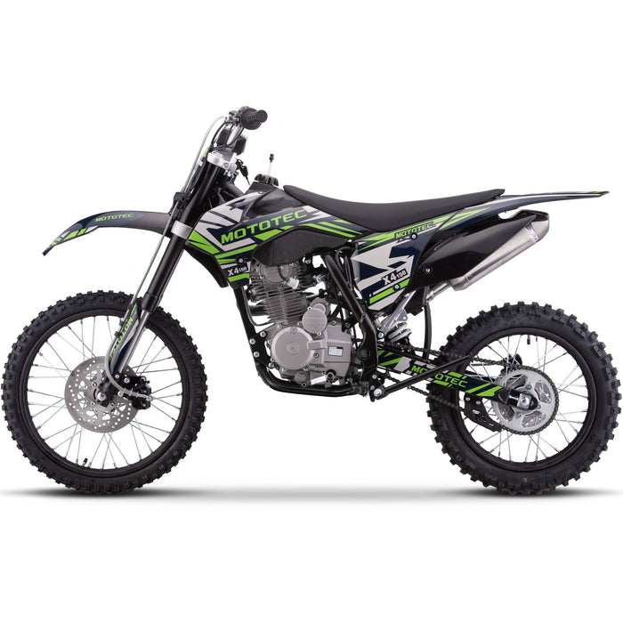 MotoTec X4 150cc 4-Stroke Gas Dirt Bike (Top Speed: 56 mph - with adjustable speed limiter)  MT-DB-X4-150cc_Black